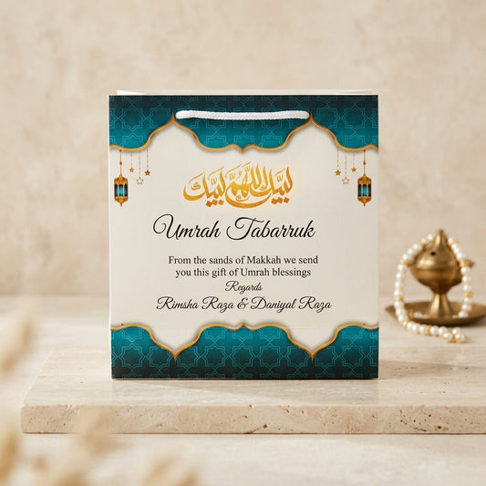 Small Umrah Tabarruk name gift bags-100125